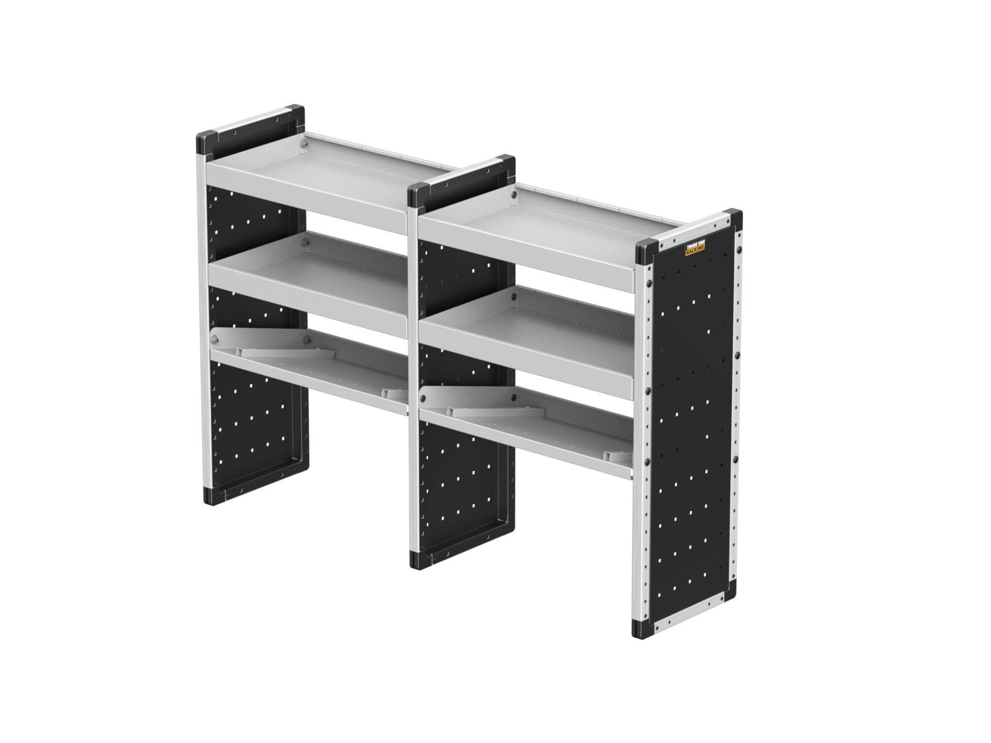 Trade Van Racking - Double Unit - 2 straight & 1 angled per bay - TVR-DBL-001
