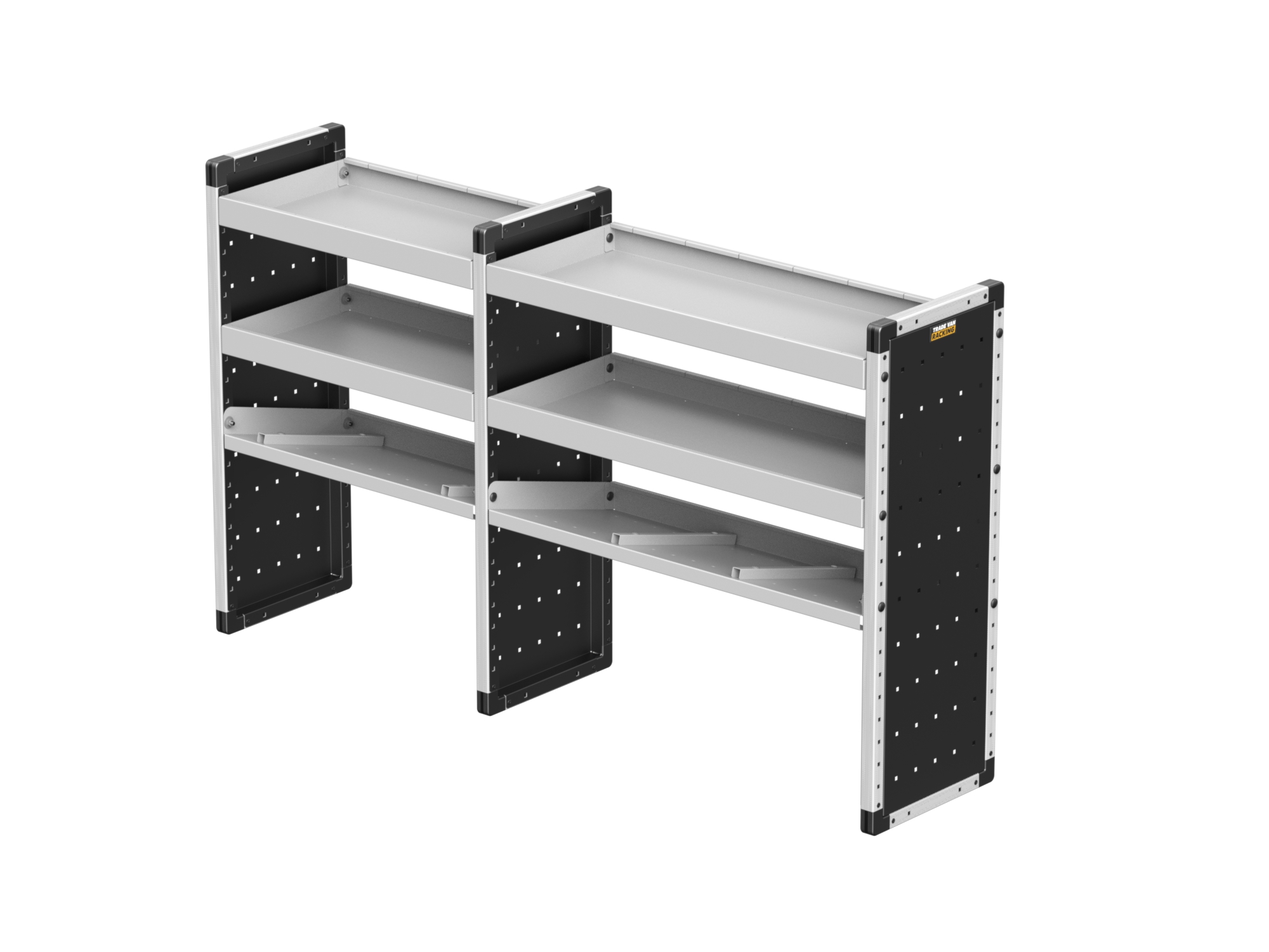 Trade Van Racking - Double Unit - 2 straight & 1 angled per bay - TVR-DBL-002