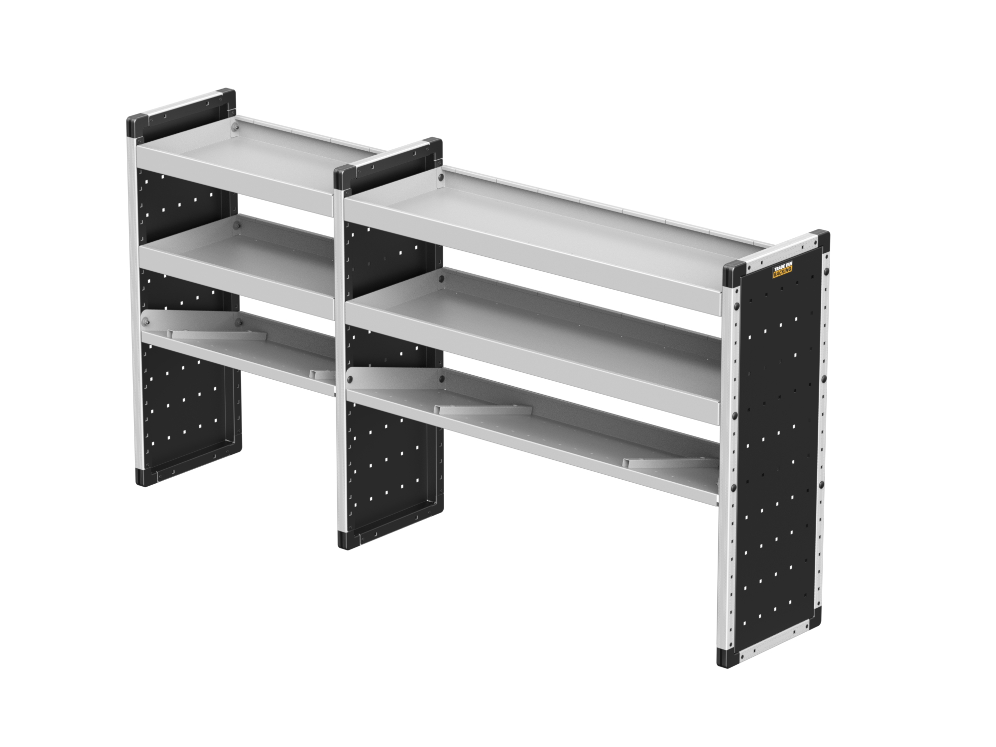 Trade Van Racking - Double Unit - 2 straight & 1 angled per bay - TVR-DBL-003