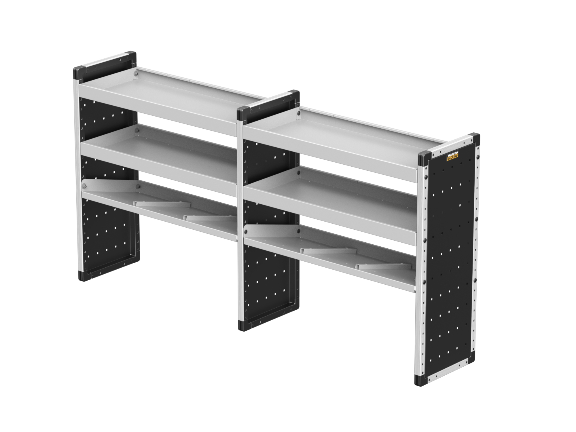 Trade Van Racking - Double Unit - 2 straight & 1 angled per bay - TVR-DBL-004