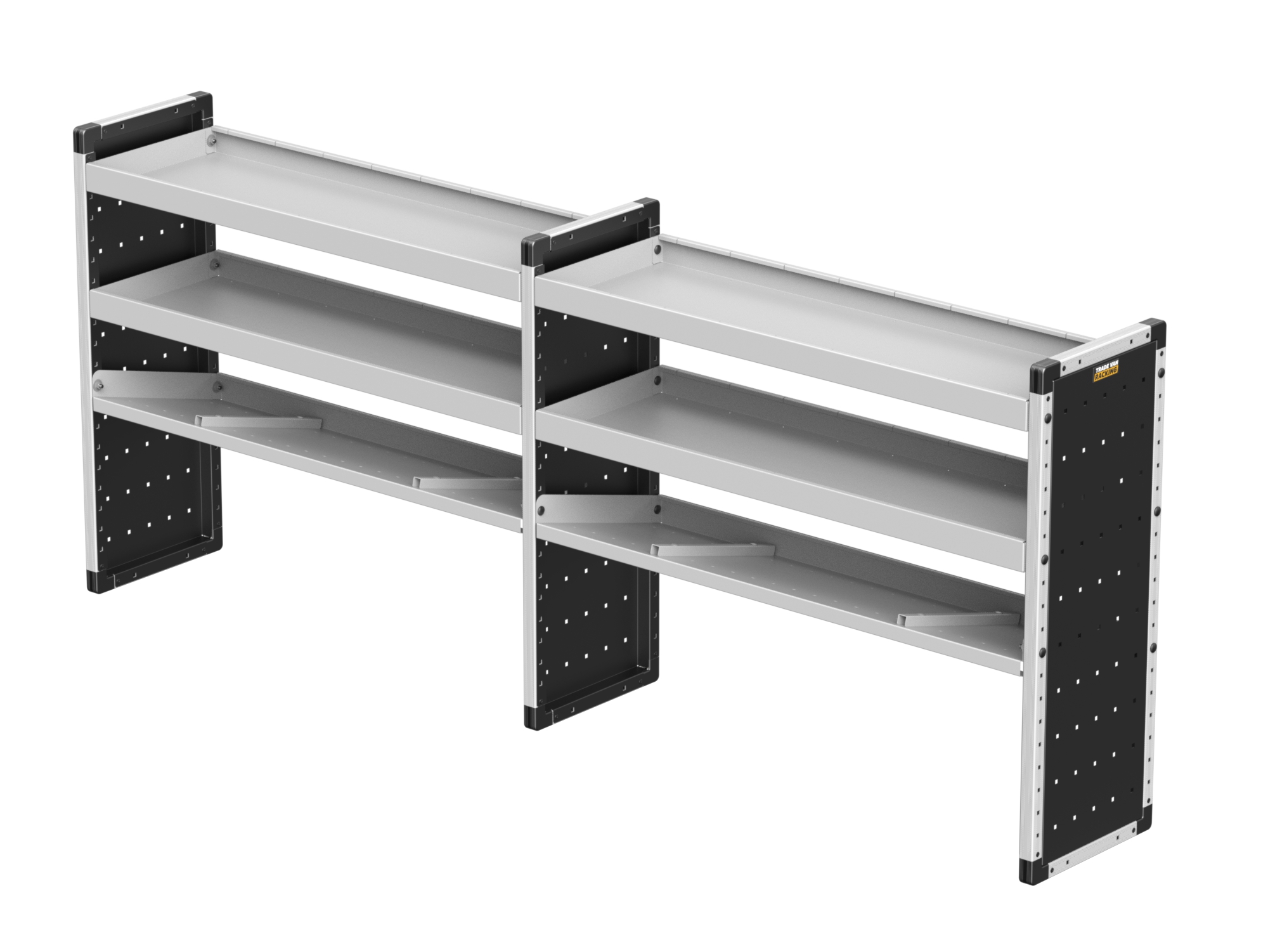 Trade Van Racking - Double Unit - 2 straight & 1 angled per bay - TVR-DBL-006